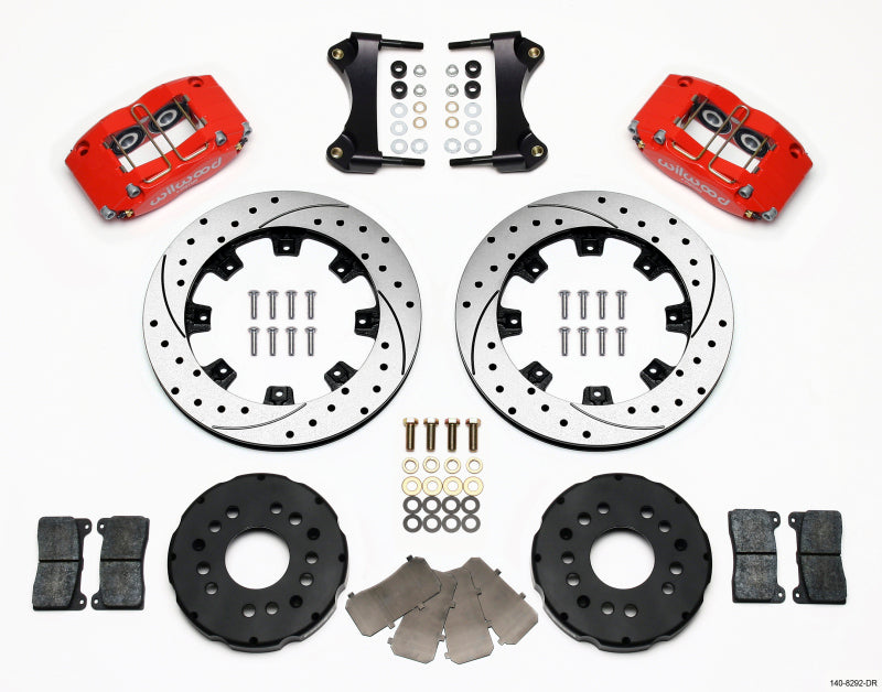 Wilwood Dynapro Radial Front Kit 12.19in Drilled Red 95-99 Mitsubishi Eclipse Line Kit Needed - OneFastShop