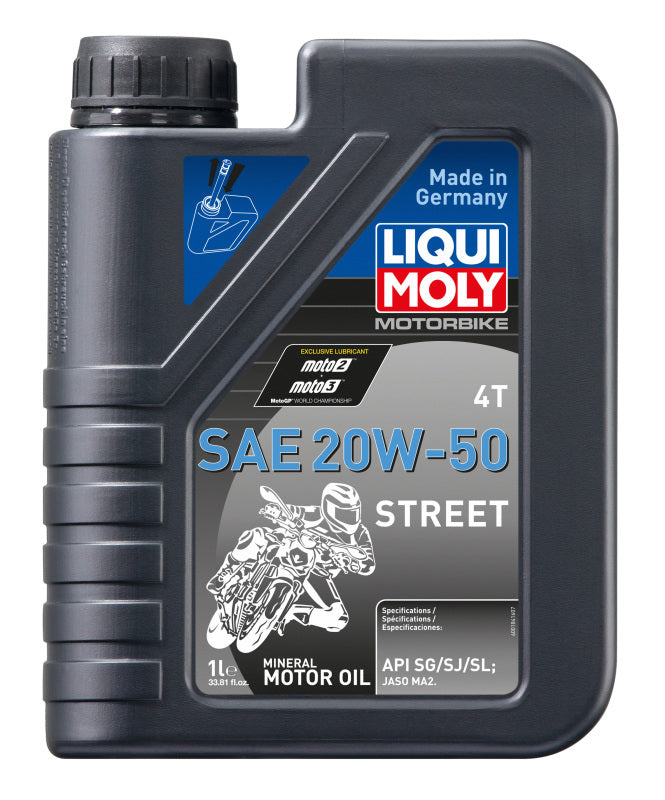 LIQUI MOLY Motorbike 4T Street 20W-50 4-Stroke Engine Oil - 1L (6 Pack)