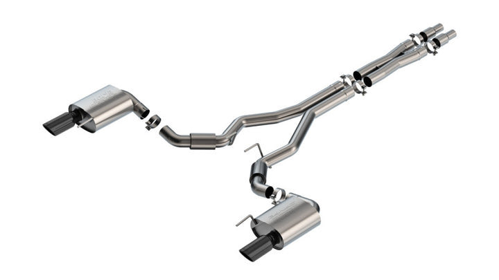 Borla Cat-Back Exhaust System with Black Chrome Tips for 2024 Ford Mustang GT 5.0L V8