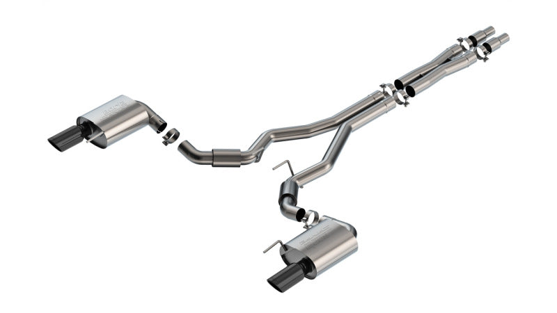Borla Cat-Back Exhaust System with Black Chrome Tips for 2024 Ford Mustang GT 5.0L V8 - OneFastShop