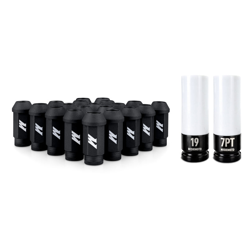 Mishimoto M14x1.5 Steel Locking Lug Nuts Black (20 Pack)