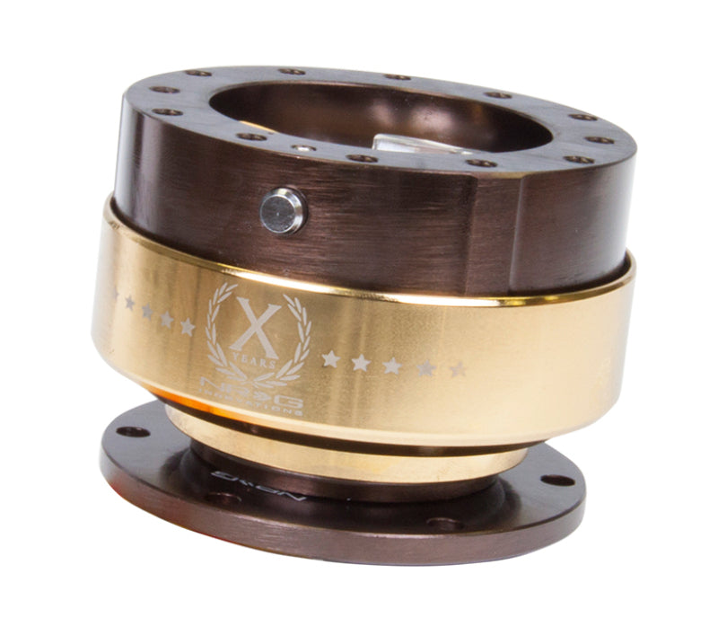 NRG Quick Release Gen 2.0 Steering Wheel Adapter - Bronze with Chrome Gold Ring, image 3