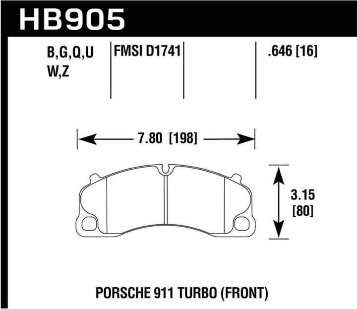 Hawk Performance Ceramic Street Front Brake Pads for 14-18 Porsche 911 Models - OneFastShop