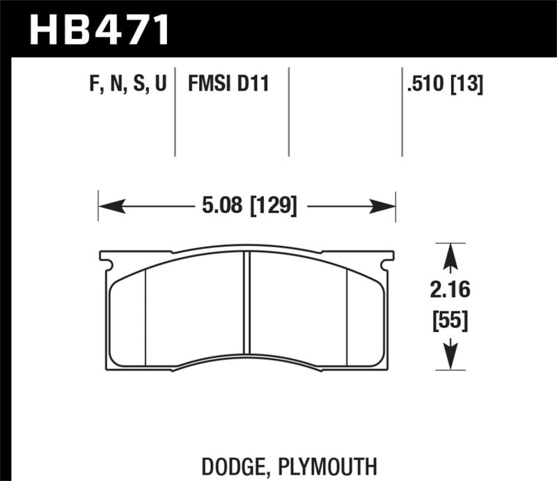 Hawk Performance HPS Brake Pads - Dodge Dart, Plymouth Valiant (1967-1972)
