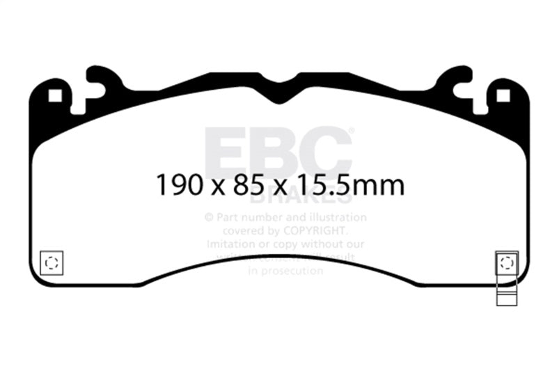 EBC Redstuff Front Brake Pads for 15-23 Ford Mustang 5.0L Gen 6 - Low Dust Performance and Enhanced Stopping Power