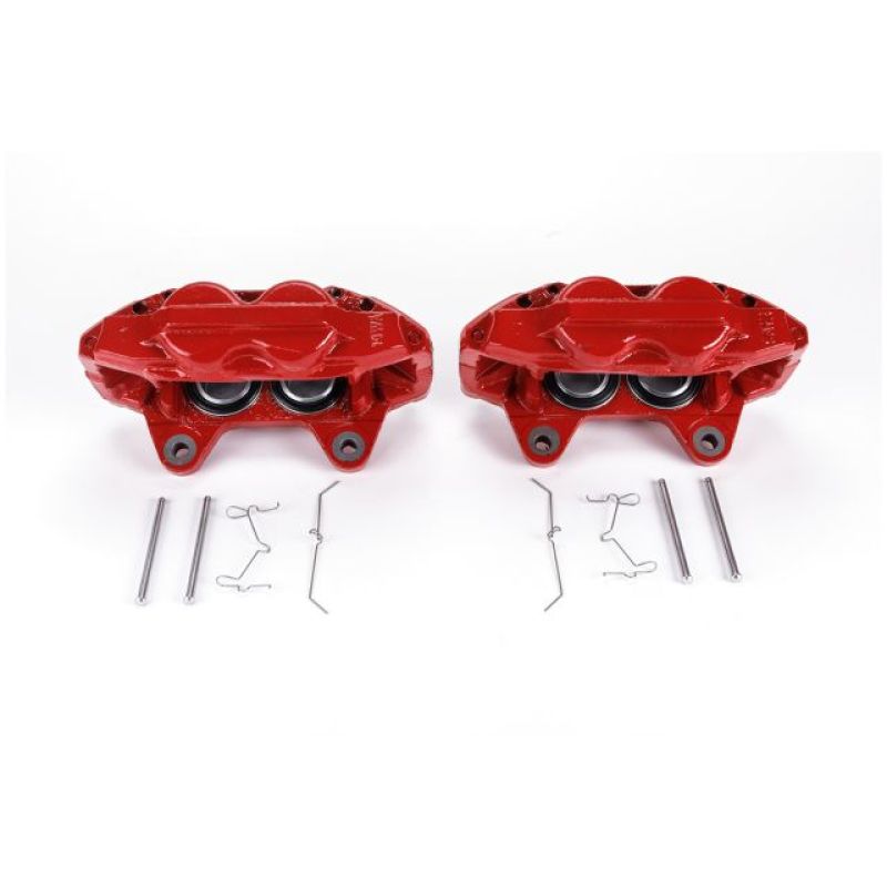PowerStop Front Red Calipers w/o Brackets Pair for 10-15 Lexus GX460 - OneFastShop