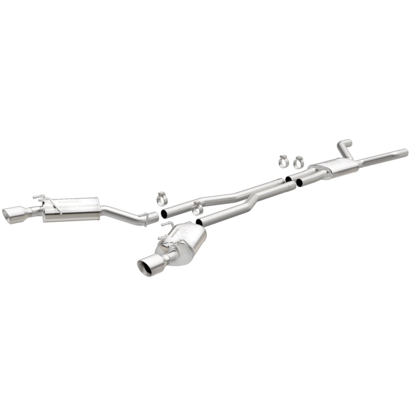 MagnaFlow Cat-Back Exhaust System Stainless Dual Split Rear Exit 4in Tips - 11-15 Chevy Camaro 3.6L V6 - OneFastShop