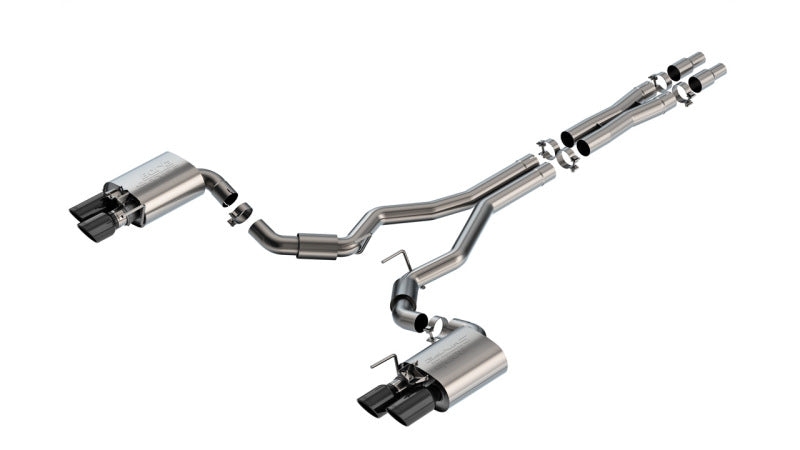 Borla Cat-Back Exhaust System - S-Type Black Chrome for 2024 Ford Mustang GT