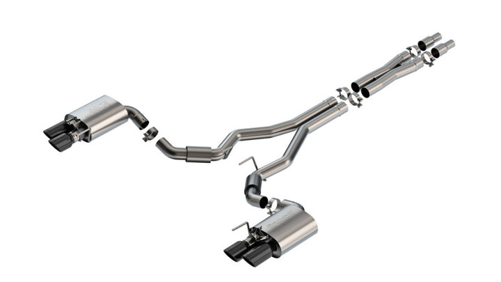 Borla Cat-Back Exhaust System - S-Type Black Chrome for 2024 Ford Mustang GT