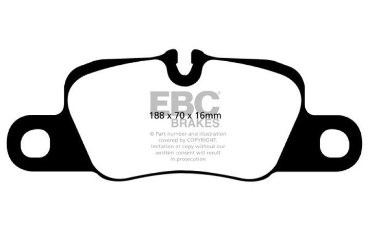 EBC Yellowstuff Rear Brake Pads for 12-15 Porsche 911 (991) Carrera S Cast Iron Rotor Only - OneFastShop