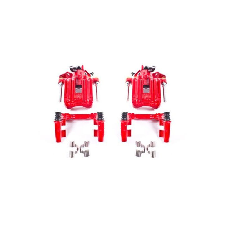 PowerStop Rear Red Calipers with Brackets for 00-06 Audi TT Quattro (Non Vented Rotors Only) - Pair - OneFastShop
