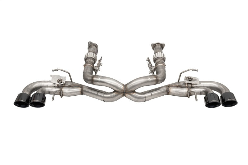 CORSA Performance 3in Valved Cat-Back Exhaust with 4.5in Black Quad Tips for 2020-2024 Corvette C8 - Fits Factory NPP Exhaust w/AFM