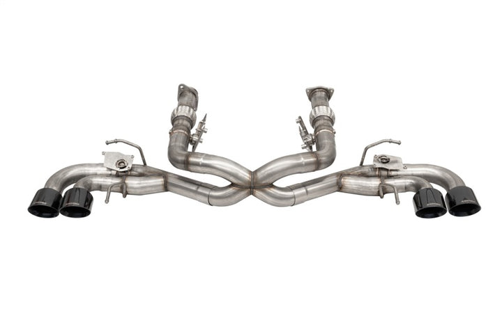 CORSA Performance 3in Valved Cat-Back Exhaust with 4.5in Black Quad Tips for 2020-2024 Corvette C8 - Fits Factory NPP Exhaust w/AFM
