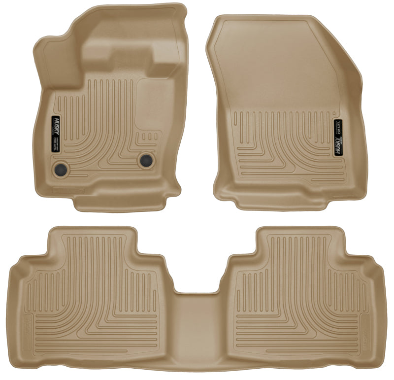 Husky Liners WeatherBeater Front & 2nd Row Floor Liners - Ford Edge (2015-2024) - Tan