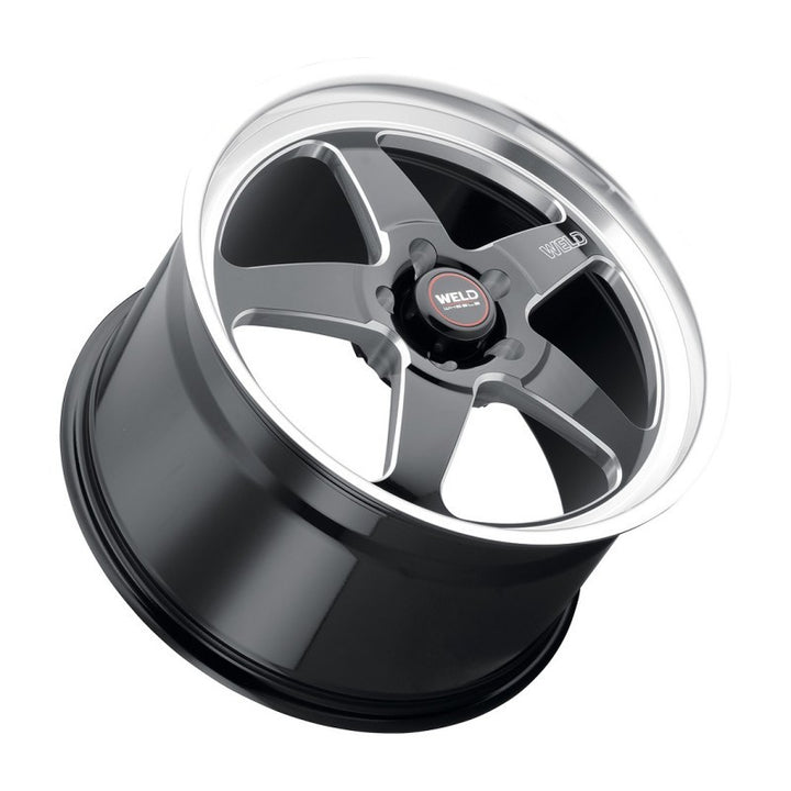 Weld S155 Ventura Drag Wheel 15x10 5x115 ET22 BS6.4 Gloss Black Milled Diamond (78.1)