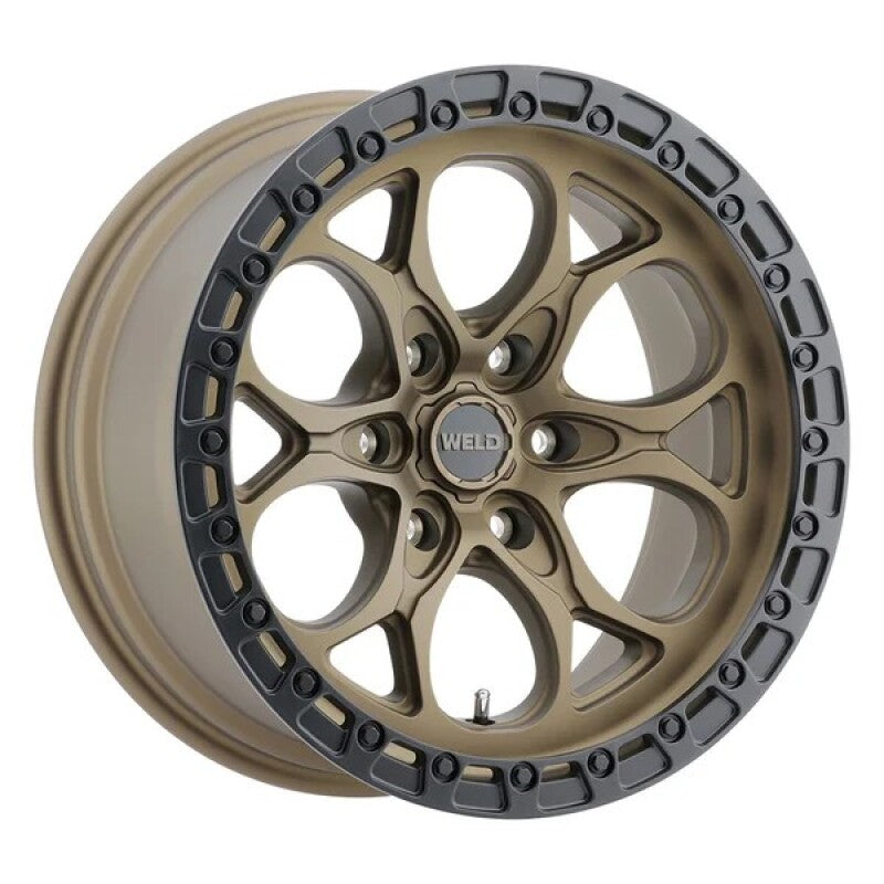 Weld Ledge 6 18x9 / 6x135 / ET -12 / BS 4.51 - Satin Bronze With Satin Black Ring