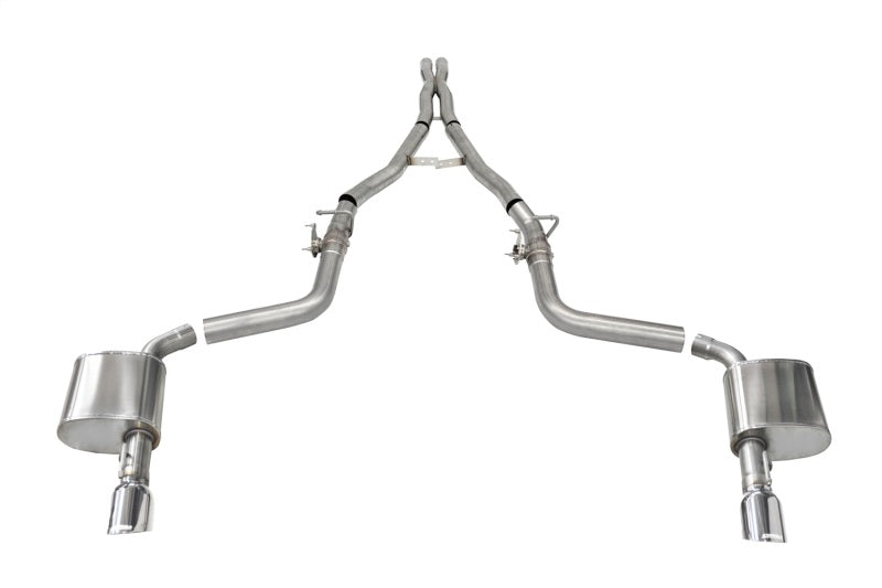 CORSA Performance 2.75in Valved Catback Exhaust for 15-23 Charger SRT Hellcat Redeye Dual Rear Exit with Single 4.5in Polished Tips