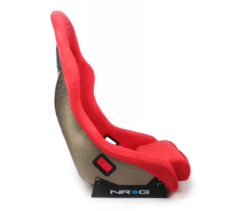 Nrg Frp Bucket Seat Ultra Edition Medium Red Alcantara Pearlized Back - OneFastShop