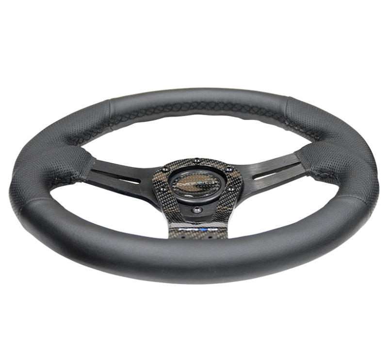 NRG Reinforced Steering Wheel with Carbon Center Spoke - 320mm