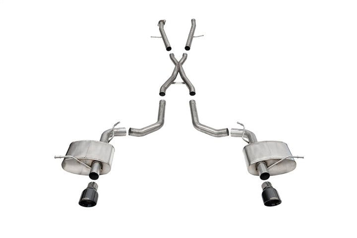 CORSA Performance Cat-Back Exhaust 2.75in Dual Rear Exit Xtreme 4.5in Black PVD Tips for 2021-2024 Dodge Durango SRT Hellcat