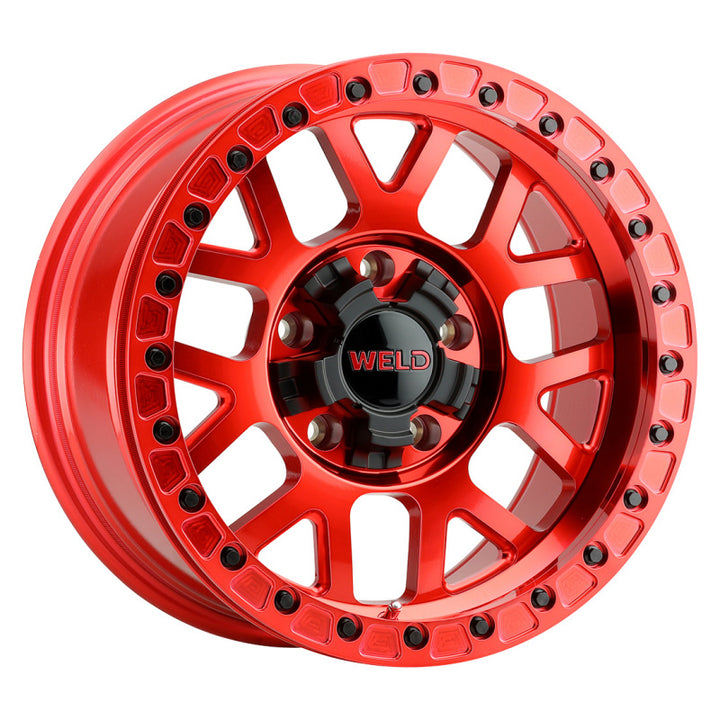 Weld Off-Road W905 17X10 Cinch Beadlock Wheel 5X127 5X139.7 ET-24 BS4.50 Candy Red Red Ring (87.1) - OneFastShop