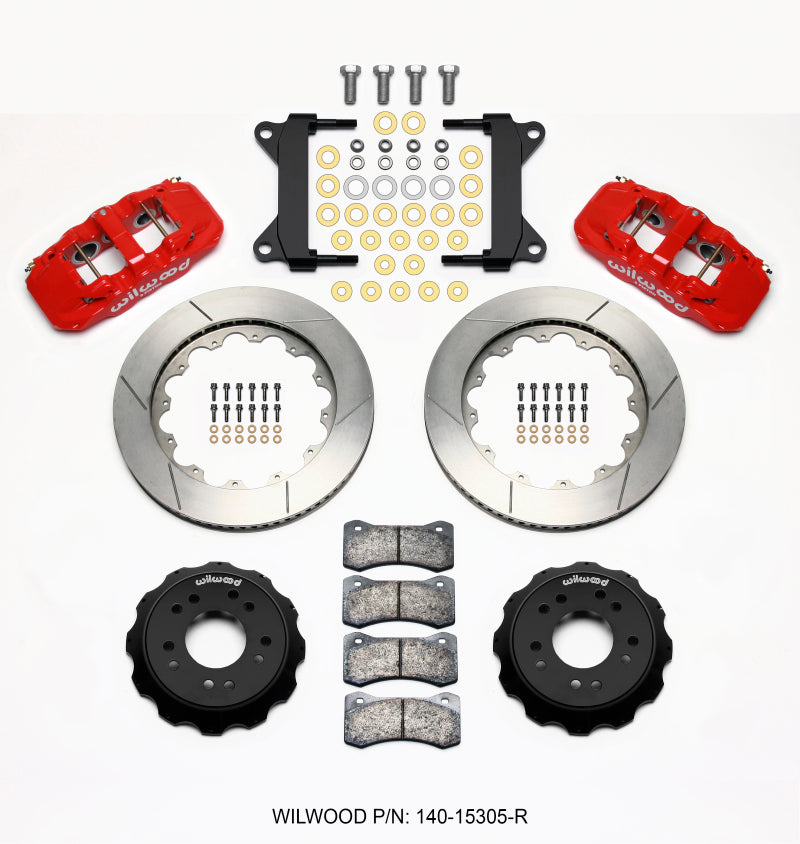 Wilwood AERO6 Front Hat Kit 14.00 Red for 63-87 C10 with Wilwood Pro Spindles - OneFastShop