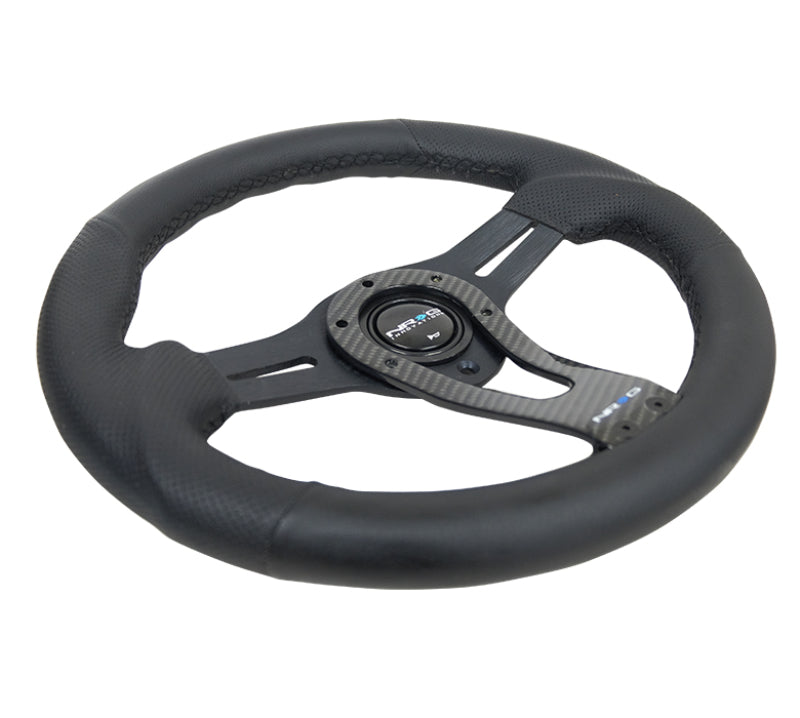 NRG Reinforced Steering Wheel with Carbon Center Spoke - 320mm