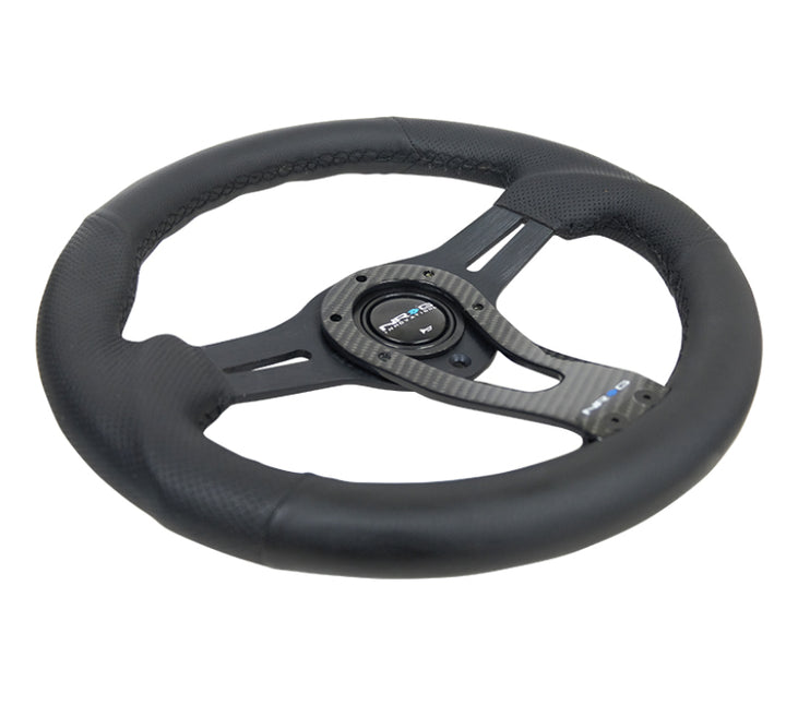 NRG Reinforced Steering Wheel with Carbon Center Spoke - 320mm - OneFastShop