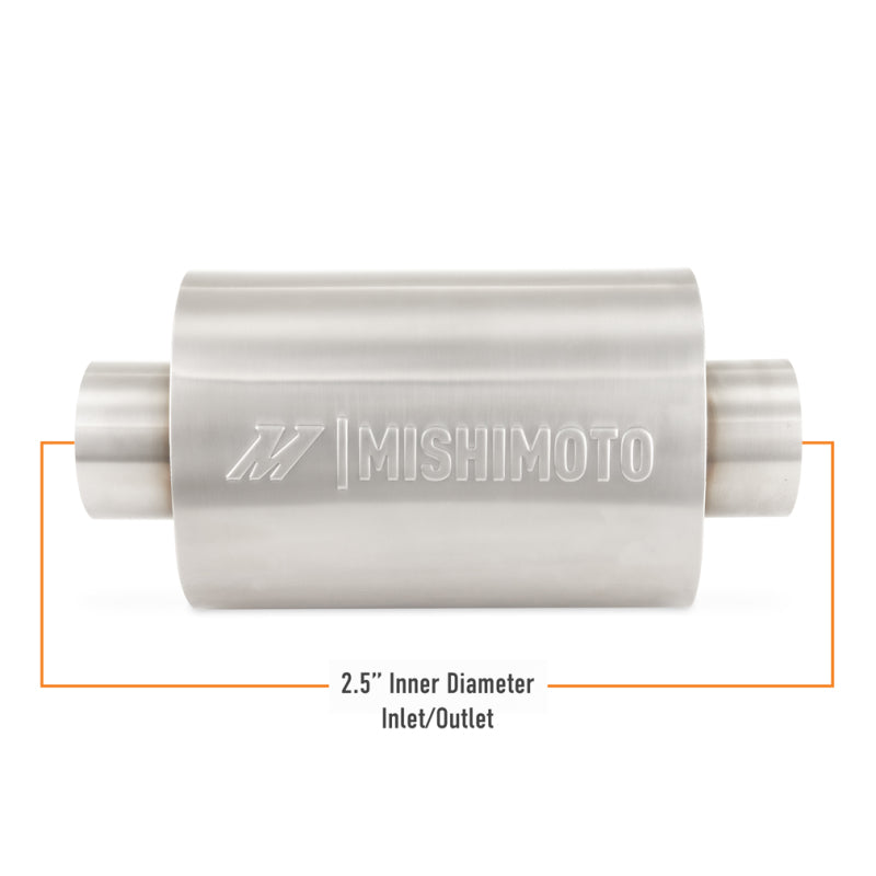 Universal Resonator 2.5in Inlet Outlet Brushed Finish