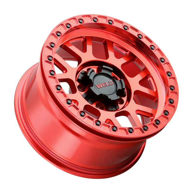 Weld Off-Road W905 17X10 Cinch Beadlock Wheel 5X127 5X139.7 ET-24 BS4.50 Candy Red Red Ring (87.1) - OneFastShop