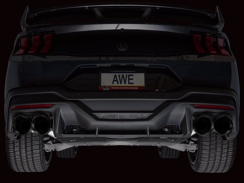 AWE Ford Mustang Dark Horse S650 Catback Exhaust with Quad Black Tips