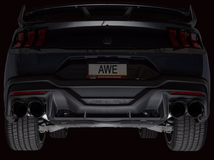 AWE Ford Mustang Dark Horse S650 Catback Exhaust with Quad Black Tips
