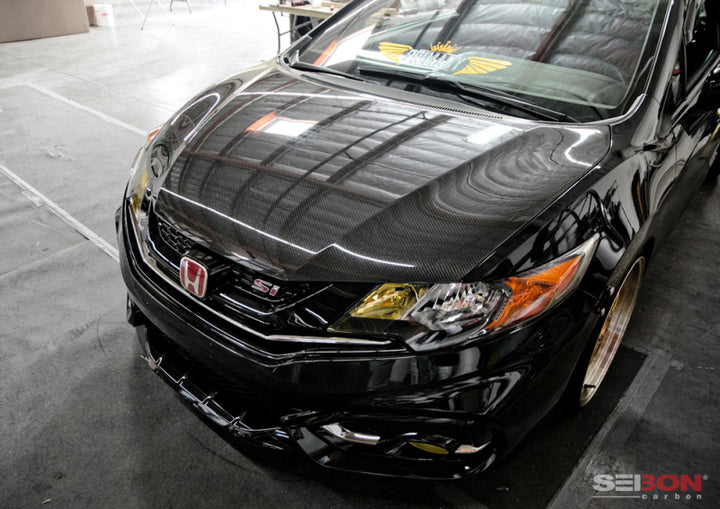 Seibon OEM Style Carbon Fiber Hood for 2014+ Honda Civic - OneFastShop