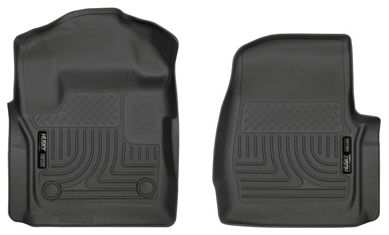 Husky Liners WeatherBeater Black Front Floor Liners for 17-24 Ford F-250 F-350 Super Duty Standard Cab
