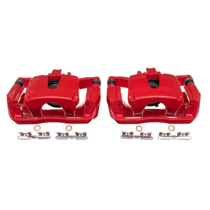 PowerStop Rear Red Calipers with Brackets Pair for 12-17 Ford F-150 - OneFastShop