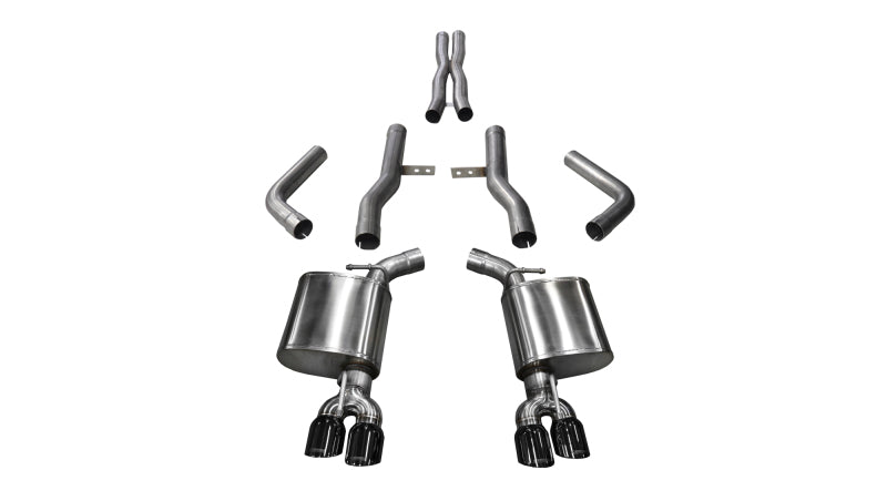 Corsa Extreme Dual Rear Exit Exhaust with 3.5in Black Tips - Dodge Challenger Hellcat 2015-2023 - OneFastShop