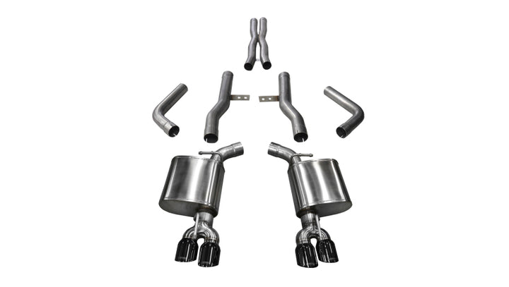 Corsa Extreme Dual Rear Exit Exhaust with 3.5in Black Tips - Dodge Challenger Hellcat 2015-2023 - OneFastShop