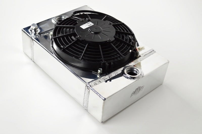 CSF Universal Drag Race Tuck Radiator with 9in Spal Fan 10.5in H x 10in L x 3.6in W for Optimal Cooling Performance