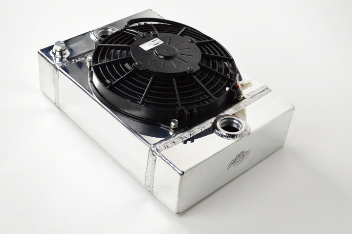 CSF Universal Drag Race Tuck Radiator with 9in Spal Fan 10.5in H x 10in L x 3.6in W for Optimal Cooling Performance - OneFastShop