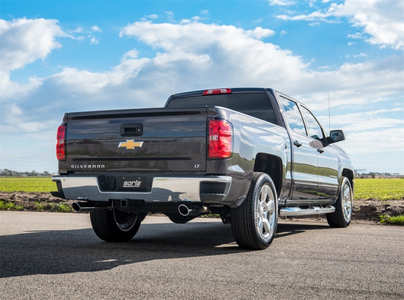 Borla Cat-Back Touring Exhaust 2.75in Muffler 2.25in Outlet 4in Tip Stainless Steel Rear Exit for 2014-2018 Silverado/Sierra 1500