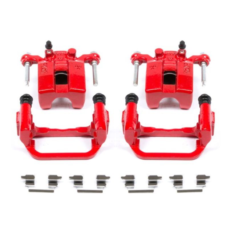 Power Stop 03-05 Infiniti G35 Rear Red Calipers With Brackets Pair