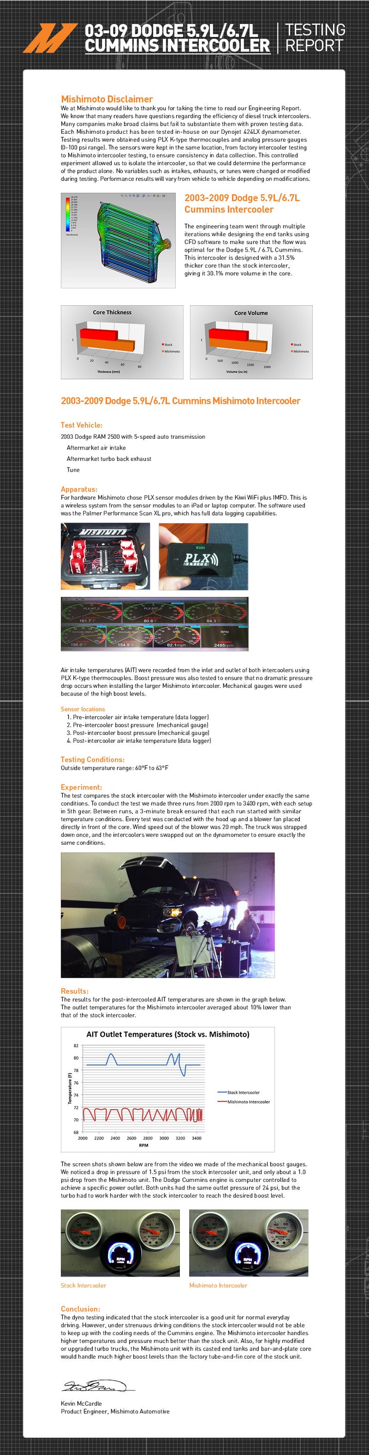 Mishimoto Intercooler for 03-09 Dodge 5.9L/6.7L Cummins (Black) - OneFastShop