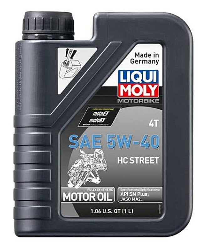 LIQUI MOLY 1L Motorbike 4T SAE 5W40 HC Street Oil for Aprilia, BMW, Ducati, and More - OneFastShop