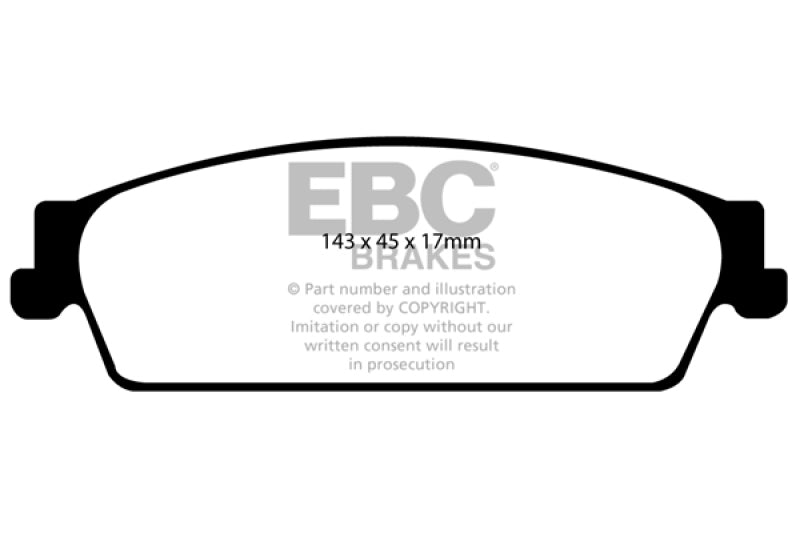 EBC Yellowstuff Rear Brake Pads for 09-14 Cadillac Escalade 6.0 Hybrid - OneFastShop