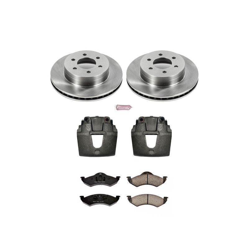 PowerStop Autospecialty OE Front Brake Kit with Calipers - Dodge Dakota / Durango 2000-2002