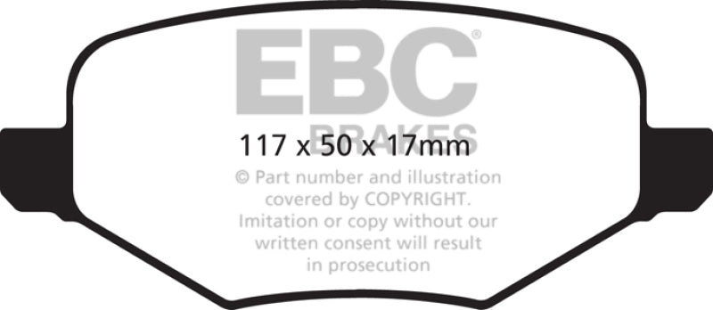 EBC Yellowstuff Rear Brake Pads - Lincoln MKT, Ford Edge, Explorer 2009-2019