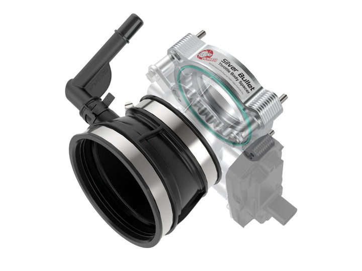 aFe 2020 Vette C8 Silver Bullet Aluminum Throttle Body Spacer with Factory Intake Only – Silver