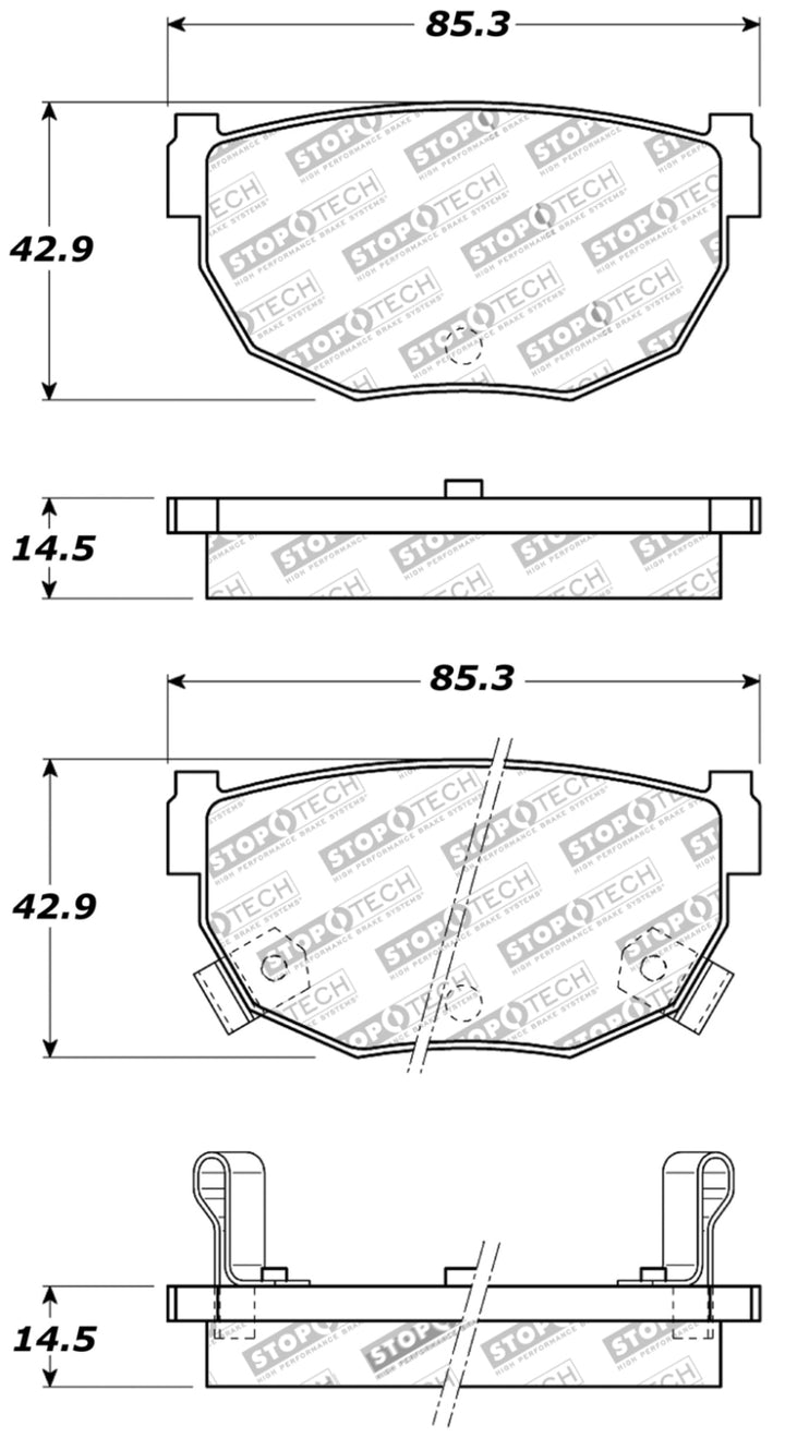 StopTech Rear Brake Pads with Para-Aramid Composites for 89-98 Nissan 240SX - OneFastShop