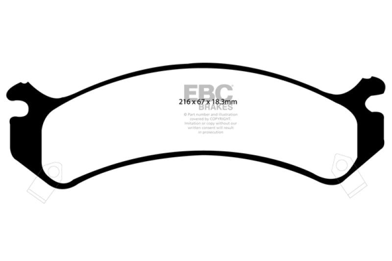 EBC Yellowstuff Front Brake Pads - GMC Sierra 1500, Sierra 2500 HD, Chevrolet Silverado 1500 1999-2022