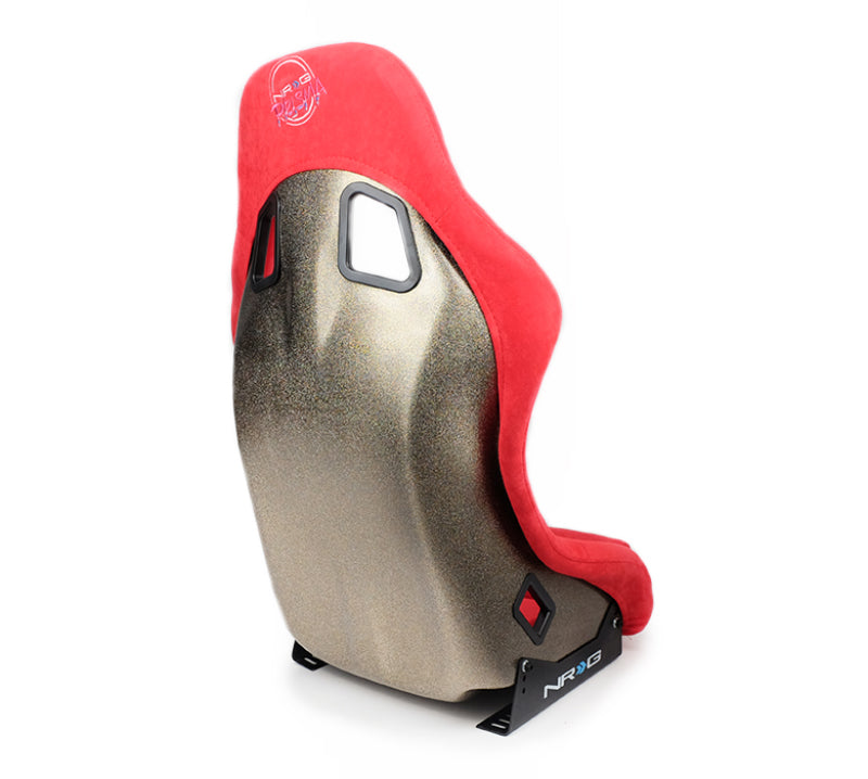 Nrg Frp Bucket Seat Ultra Edition Medium Red Alcantara Pearlized Back - OneFastShop